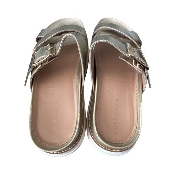 Cole Haan Fraya Slide Soft Gold Leather. 9B - Picture 7 of 12